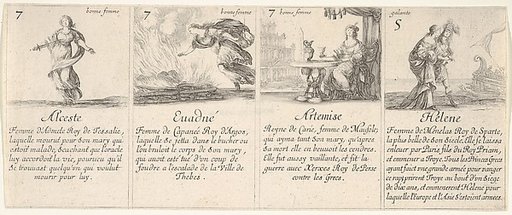 Alceste, Euadné, Artemise, and Helene, from "The Game of Queens" (Le Jeu des Reines Renommées)