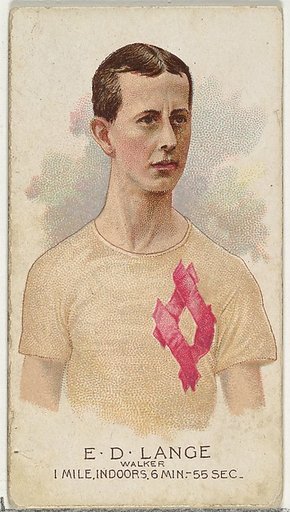 E.D. Lange, Walker, from World's Champions, Series 2 (N29) for Allen & Ginter Cigarettes
