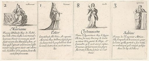 Mariame, Ester, Clytemnestre, and Sabine, from "The Game of Queens" (Le Jeu des Reines Renommées)
