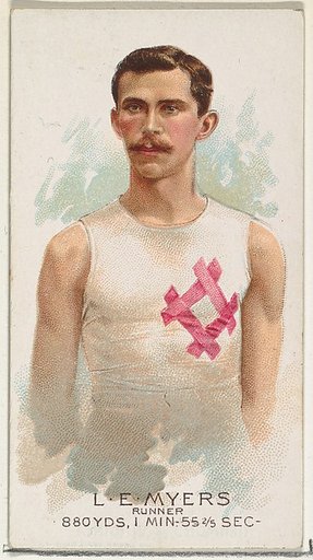 L.E. Myers, Runner, from World's Champions, Series 2 (N29) for Allen & Ginter Cigarettes