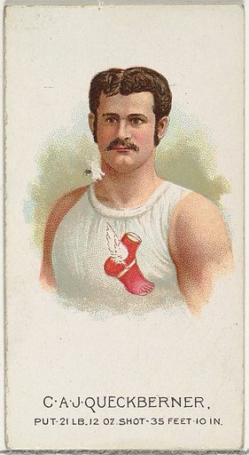 C.A.J. Queckberner, Shot Put, from World's Champions, Series 2 (N29) for Allen & Ginter Cigarettes