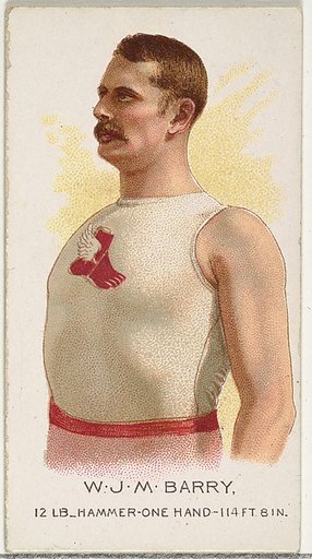 W.J.M. Barry, Hammer Throw, from World's Champions, Series 2 (N29) for Allen & Ginter Cigarettes