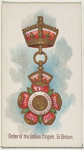 Order of the Indian Empire, Great Britain, from the World's Decorations series (N30) for Allen & Ginter Cigarettes