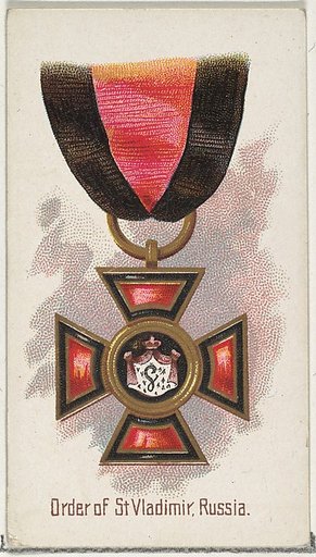 Order of St. Vladimir, Russia, from the World's Decorations series (N30) for Allen & Ginter Cigarettes