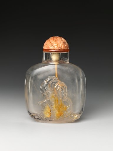 Snuff Bottle with Two Monkeys and Rock