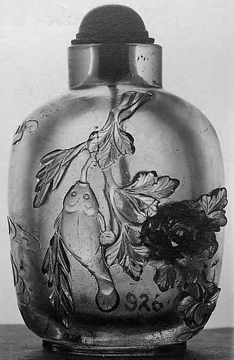 Snuff Bottle with Peony, Fish, and Bat
