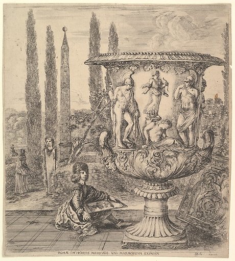 The Medici vase, from "Six large views, four of Rome, and two of the Roman countryside" (Six grandes vues, dont quatre de Rome et deux de la Campagne romaine)
