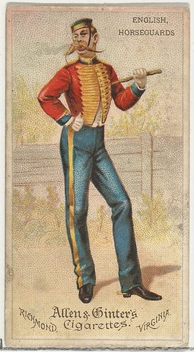 English Horseguards, from World's Dudes series (N31) for Allen & Ginter Cigarettes