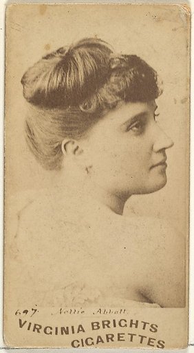 Card 697, Nellie Abbott, from the Actors and Actresses series (N45, Type 1) for Virginia Brights Cigarettes