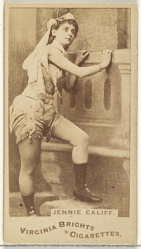 Jennie Califf, from the Actors and Actresses series (N45, Type 1) for Virginia Brights Cigarettes