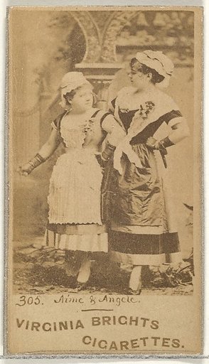 Card 305, Aime & Angele, from the Actors and Actresses series (N45, Type 1) for Virginia Brights Cigarettes