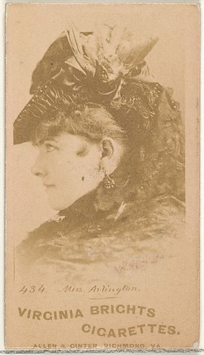 Card 434, Miss Arlington, from the Actors and Actresses series (N45, Type 1) for Virginia Brights Cigarettes