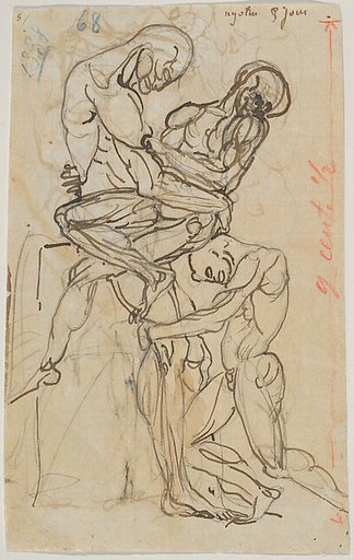 Ugolino and his Sons: Fifth Day (recto); Dante and Virgil: Anatomical Studies (verso)
