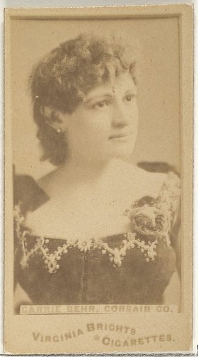 Carrie Behr, Corsair Co., from the Actors and Actresses series (N45, Type 1) for Virginia Brights Cigarettes