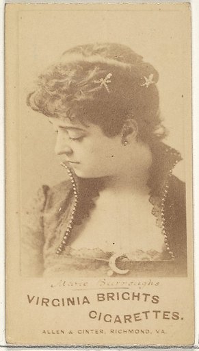 Marie Burroughs, from the Actors and Actresses series (N45, Type 1) for Virginia Brights Cigarettes