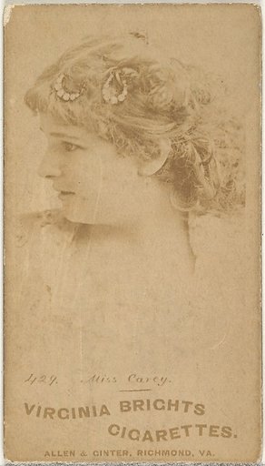 Card 429, Miss Carey, from the Actors and Actresses series (N45, Type 1) for Virginia Brights Cigarettes