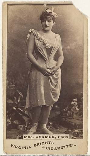 Mlle. Carmen, Paris, from the Actors and Actresses series (N45, Type 1) for Virginia Brights Cigarettes