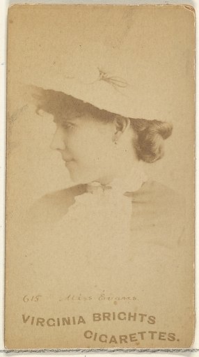 Card 615, Miss Evans, from the Actors and Actresses series (N45, Type 1) for Virginia Brights Cigarettes