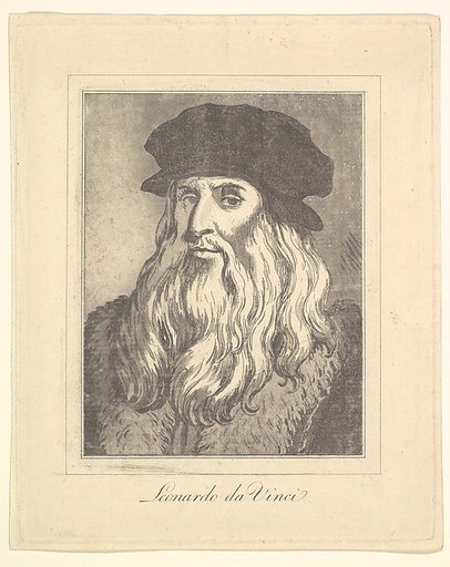 Portrait of Leonardo da Vinci, from "Characaturas by Leonardo da Vinci, from Drawings by Wincelslaus Hollar, out of the Portland Museum"