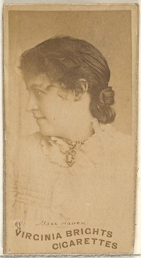 Miss Haven, from the Actors and Actresses series (N45, Type 1) for Virginia Brights Cigarettes