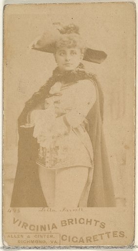 Card 495, Leila Farrell, from the Actors and Actresses series (N45, Type 1) for Virginia Brights Cigarettes