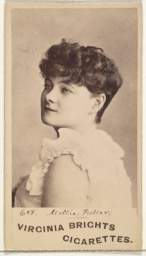 Card 608, Mollie Fuller, from the Actors and Actresses series (N45, Type 1) for Virginia Brights Cigarettes