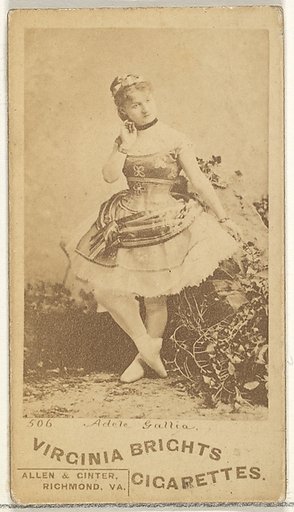 Card 506, Adele Gallia, from the Actors and Actresses series (N45, Type 1) for Virginia Brights Cigarettes