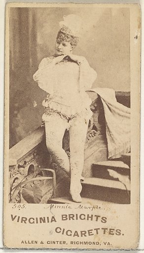 Card 505, Minnie Marple, from the Actors and Actresses series (N45, Type 1) for Virginia Brights Cigarettes