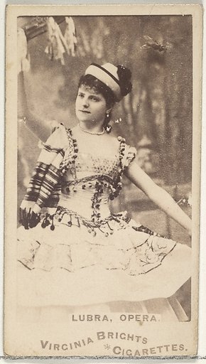 Lubra, Opera, from the Actors and Actresses series (N45, Type 1) for Virginia Brights Cigarettes