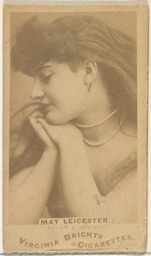 May Leicester, from the Actors and Actresses series (N45, Type 1) for Virginia Brights Cigarettes