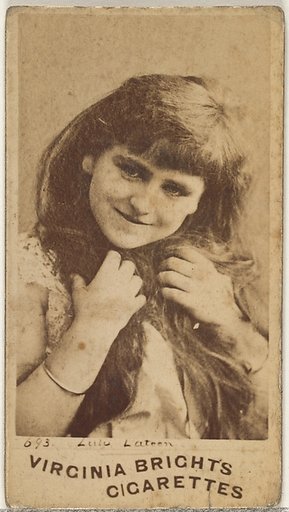 Card 693, Lulu Lateen, from the Actors and Actresses series (N45, Type 1) for Virginia Brights Cigarettes