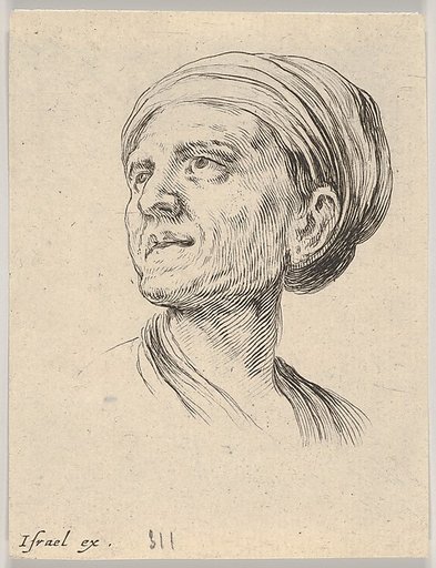 Plate 4: Head of an old woman with a bonnet, looking left, from "Various heads and figures" (Diverses têtes et figures)