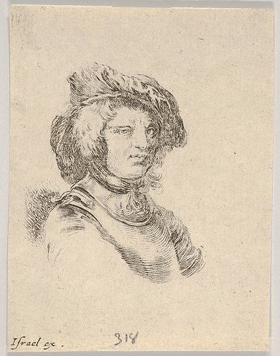 Plate 11: bust of a man wearing a cap and looking towards the right, from "Various heads and figures" (Diverses têtes et figures)