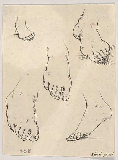 Plate 7: Five feet, from "The Book for Learning to Draw" (Livre pour apprendre à dessiner)