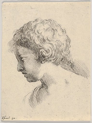 Plate 13: Head of a young boy, in profile, from "The Book for Learning to Draw" (Livre pour apprendre à dessiner)