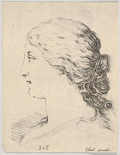 Plate 14: Head of a woman, in profile, from "The Book for Learning to Draw" (Livre pour apprendre à dessiner)