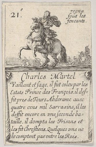 Charles Martel / Vaillant et sage..., from "Game of the Kings of France" (Jeu des Rois de France)