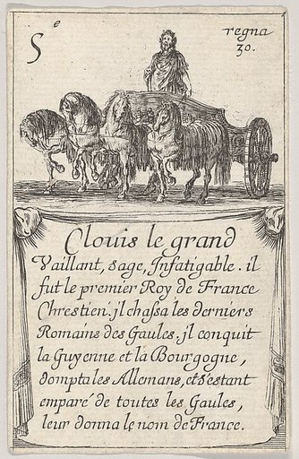 Clovis le grand / Vaillant, sage..., from "Game of the Kings of France" (Jeu des Rois de France)