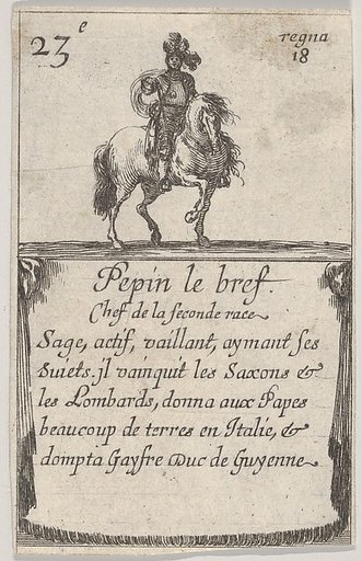 Pepin le bref / Chef de la seconde race..., from "Game of the Kings of France" (Jeu des Rois de France)