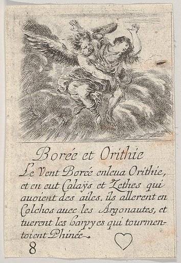 Boreas and Orithyia, from "Game of Mythology" (Jeu de la Mythologie)