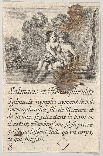 Salmacis and Hermaphrodite, from "Game of Mythology" (Jeu de la Mythologie)