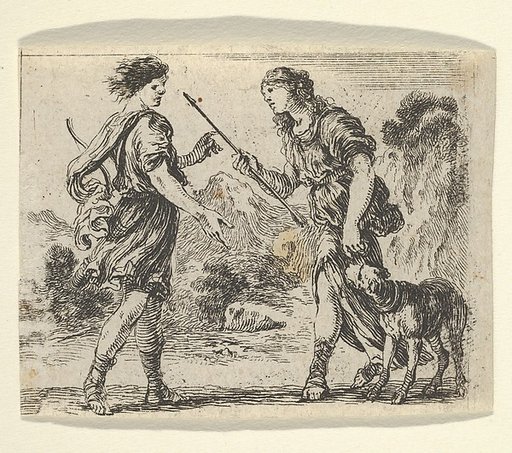 Cephalus and Procris, from "Game of Mythology" (Jeu de la Mythologie)