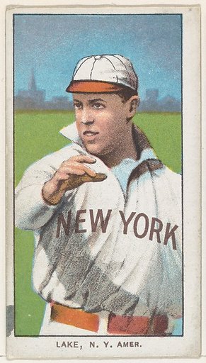 Lake, New York, American League, from the White Border series (T206) for the American Tobacco Company