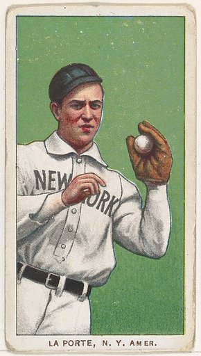 La Porte, New York, American League, from the White Border series (T206) for the American Tobacco Company