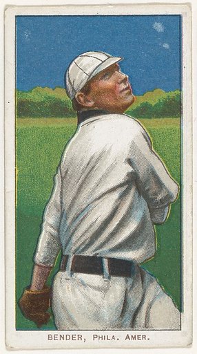 Bender, Philadelphia, American League, from the White Border series (T206) for the American Tobacco Company