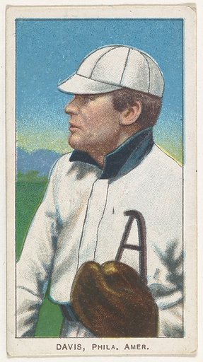 Davis, Philadelphia, American League, from the White Border series (T206) for the American Tobacco Company