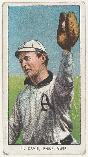 H. Davis, Philadelphia, American League, from the White Border series (T206) for the American Tobacco Company