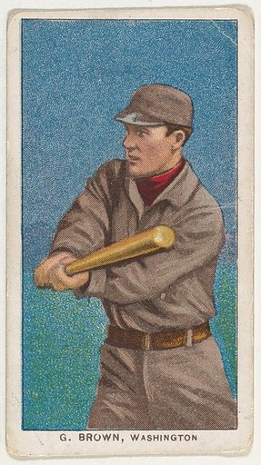 G. Brown, Washington, American League, from the White Border series (T206) for the American Tobacco Company