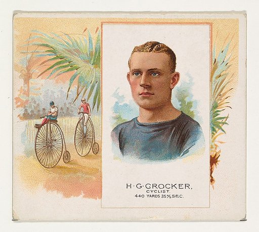 H.G. Crocker, Cyclist, from World's Champions, Second Series (N43) for Allen & Ginter Cigarettes