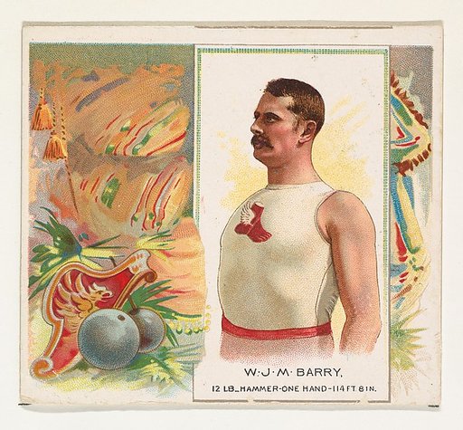 W.J.M. Barry, Hammer Throw, from World's Champions, Second Series (N43) for Allen & Ginter Cigarettes